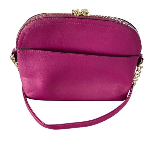 STEVE MADDEN CROSSBODY PURSE W/Gold accents Fuchsia 9”x 7.5”x 3.5” - Picture 3 of 6